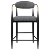 Tina Dark Gray Metal Counter Height Upholstered Bar Stool, Set of 2 from Coaster - Luna Furniture
