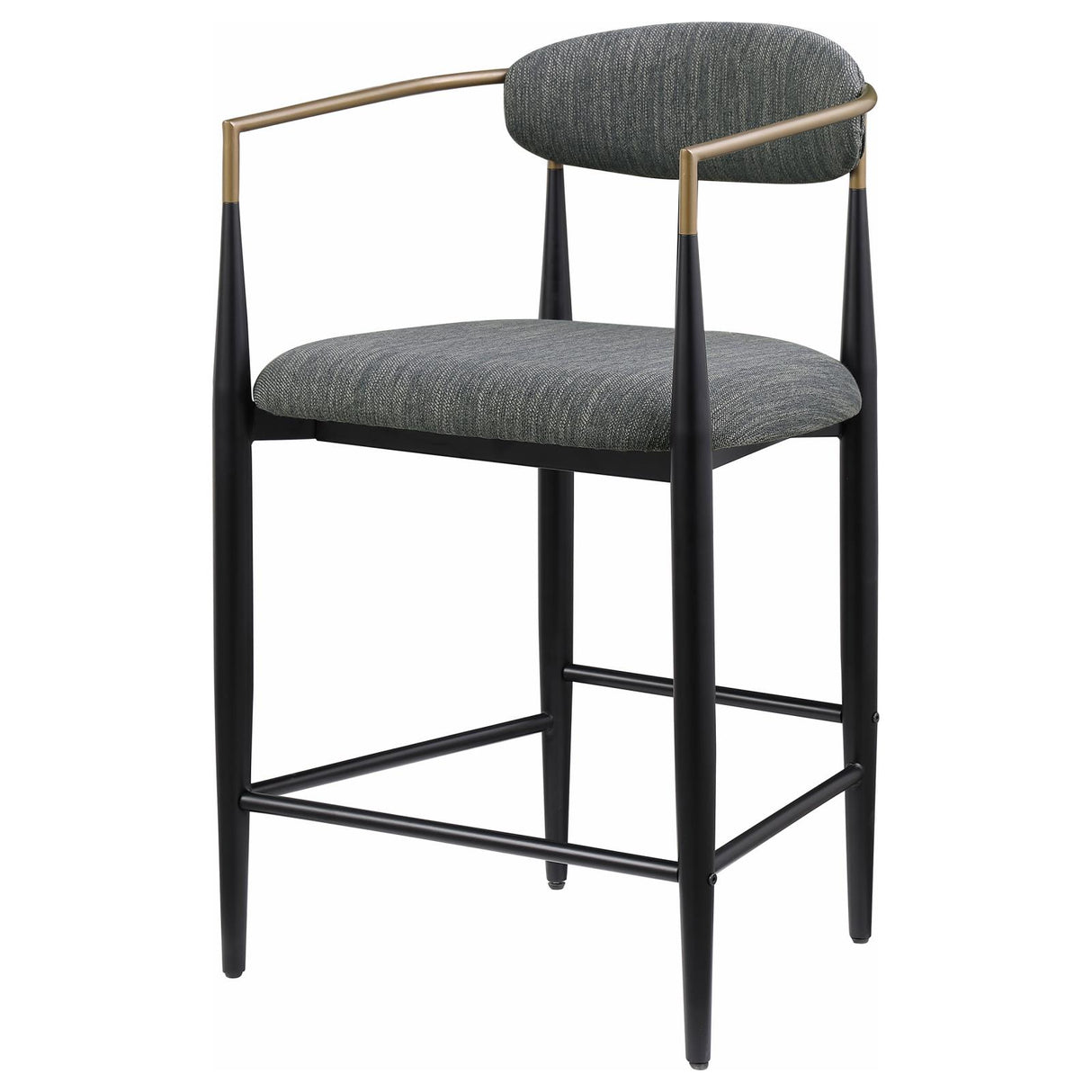 Tina Dark Gray Metal Counter Height Upholstered Bar Stool, Set of 2 from Coaster - Luna Furniture