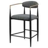 Tina Dark Gray Metal Counter Height Upholstered Bar Stool, Set of 2 from Coaster - Luna Furniture