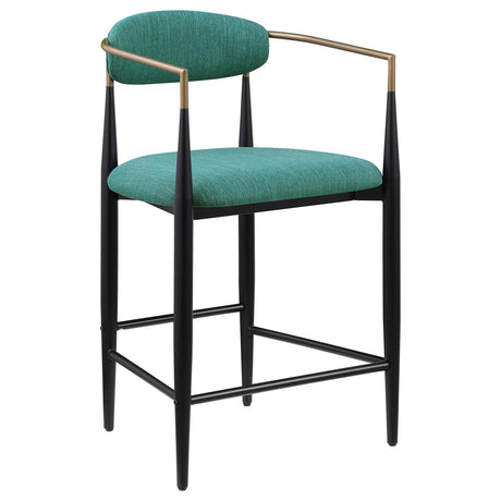 Tina Green Metal Counter Height Upholstered Bar Stool, Set of 2 from Coaster - Luna Furniture