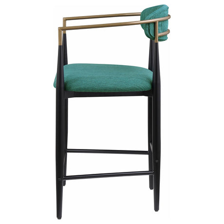 Tina Green Metal Counter Height Upholstered Bar Stool, Set of 2 from Coaster - Luna Furniture