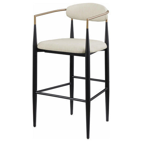 Tina Beige Metal Pub Height Upholstered Bar Stool, Set of 2 from Coaster - Luna Furniture