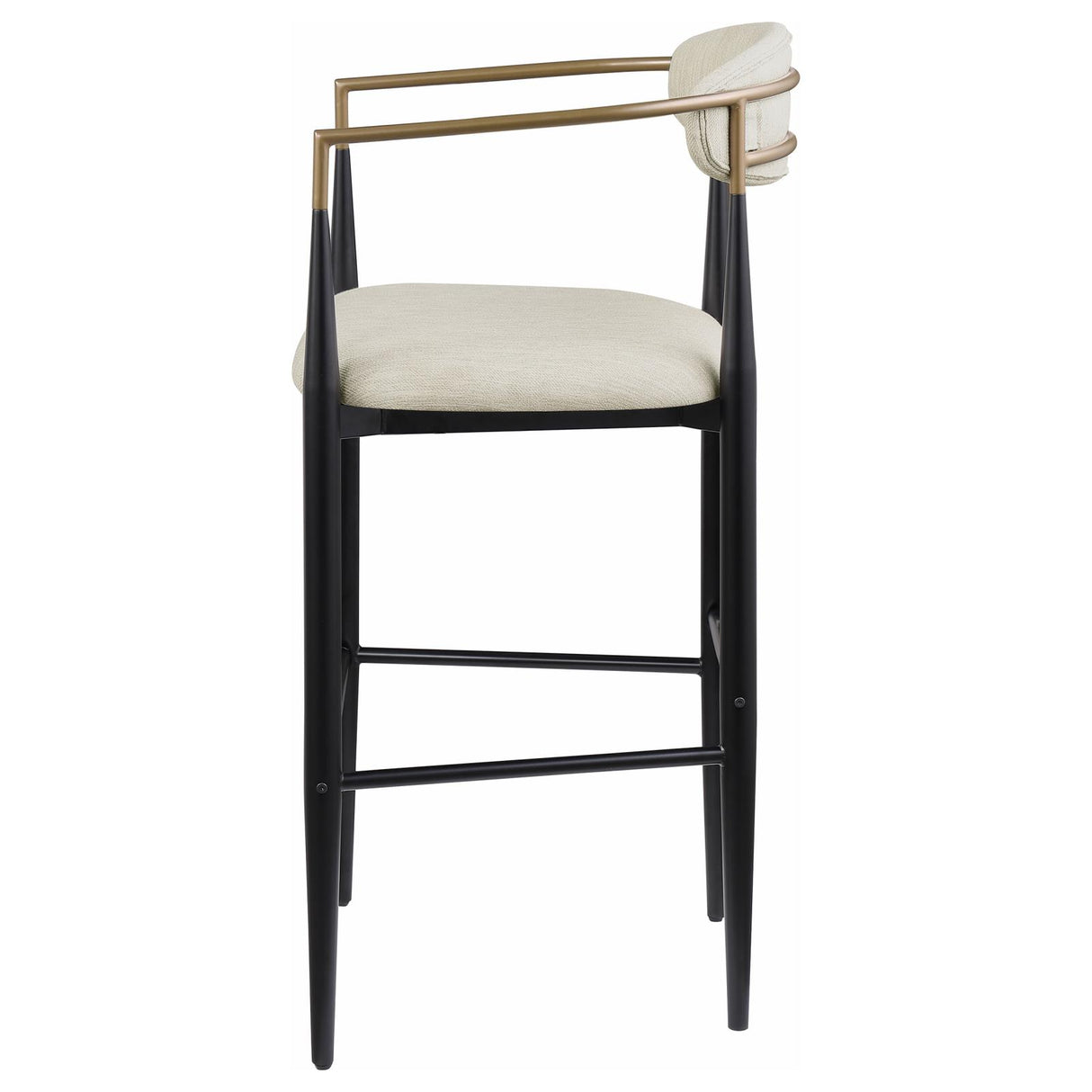 Tina Metal Pub Height Bar Stool with Upholstered Back and Seat Beige (Set of 2) - 121187 - Luna Furniture