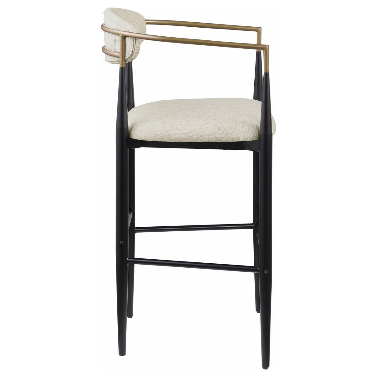 Tina Metal Pub Height Bar Stool with Upholstered Back and Seat Beige (Set of 2) - 121187 - Luna Furniture