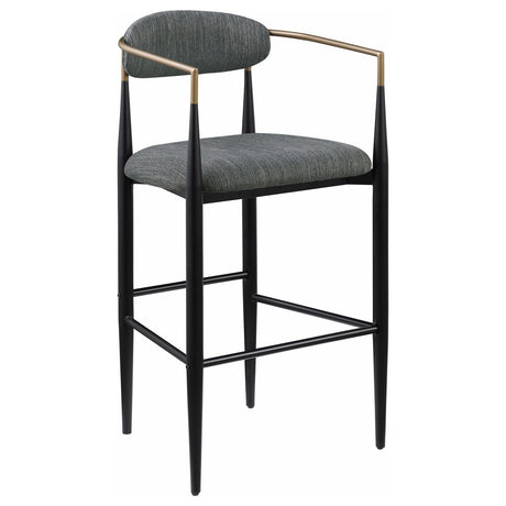 Tina Dark Gray Metal Pub Height Upholstered Bar Stool, Set of 2 from Coaster - Luna Furniture