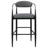 Tina Dark Gray Metal Pub Height Upholstered Bar Stool, Set of 2 from Coaster - Luna Furniture
