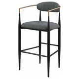 Tina Dark Gray Metal Pub Height Upholstered Bar Stool, Set of 2 from Coaster - Luna Furniture