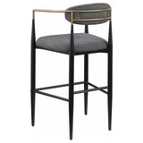 Tina Dark Gray Metal Pub Height Upholstered Bar Stool, Set of 2 from Coaster - Luna Furniture
