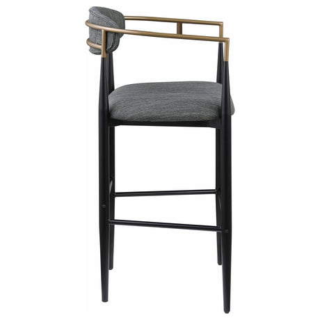 Tina Dark Gray Metal Pub Height Upholstered Bar Stool, Set of 2 from Coaster - Luna Furniture