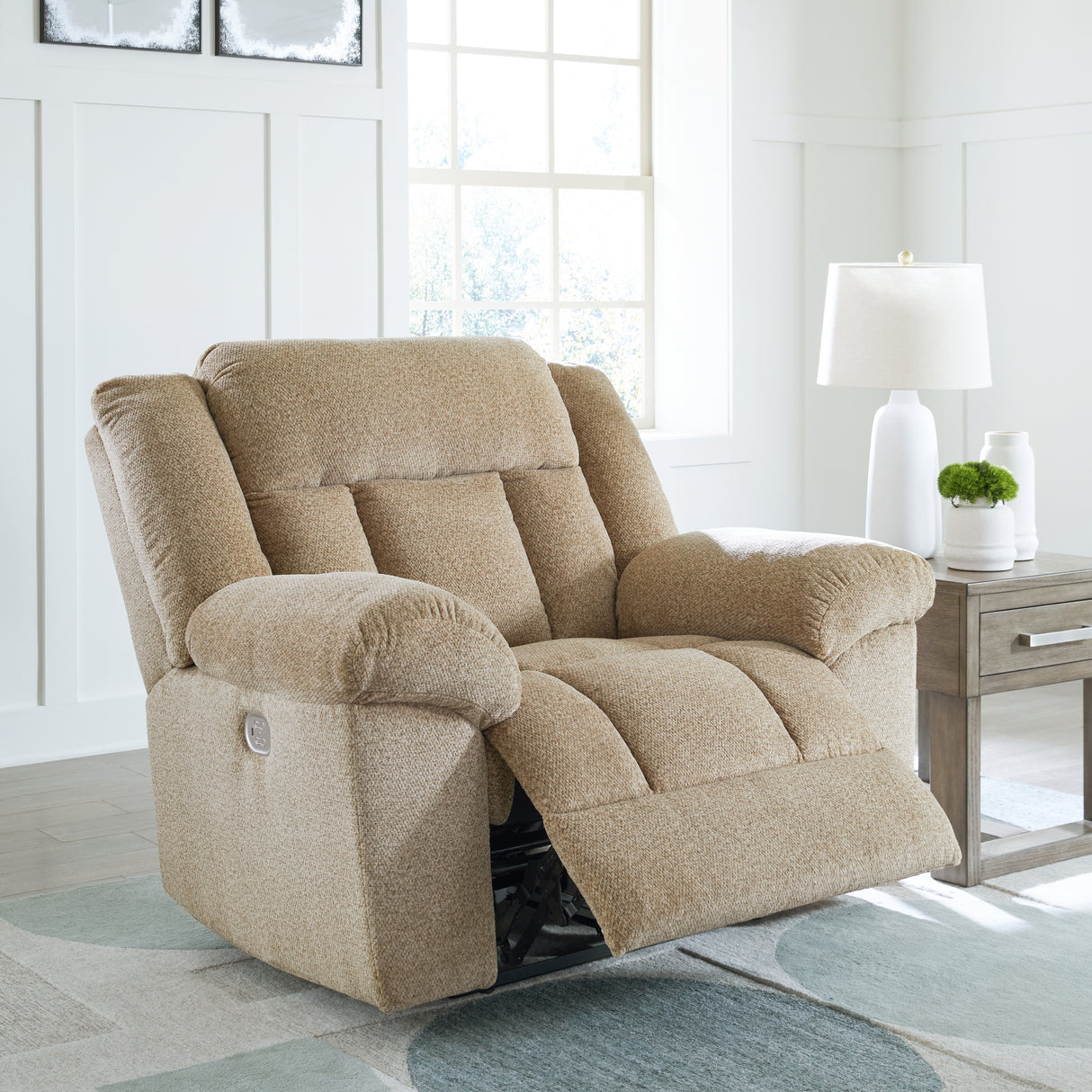 Tip-Off Wheat Power Recliner from Ashley - Luna Furniture