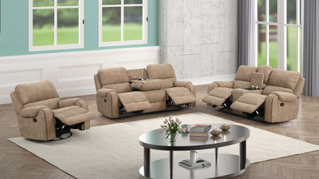 Titan1001-Latte OVERSIZED 3pc Reclining Set - Titan1001 LATTE - Luna Furniture