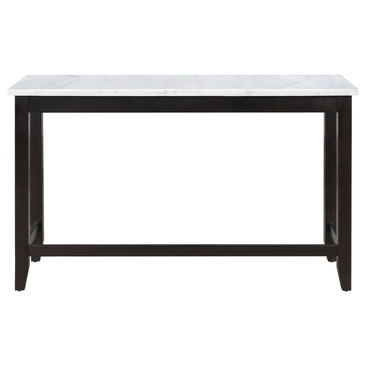 Toby Rectangular Marble Top Counter Height Table Espresso and White - 115528 - Luna Furniture