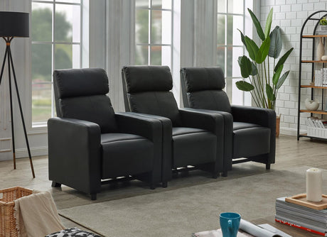 Toohey Black Upholstered Tufted Recliner Living Room Set from Coaster - Luna Furniture