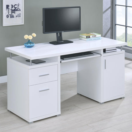 Tracy White 2-Drawer Computer Desk from Coaster - Luna Furniture