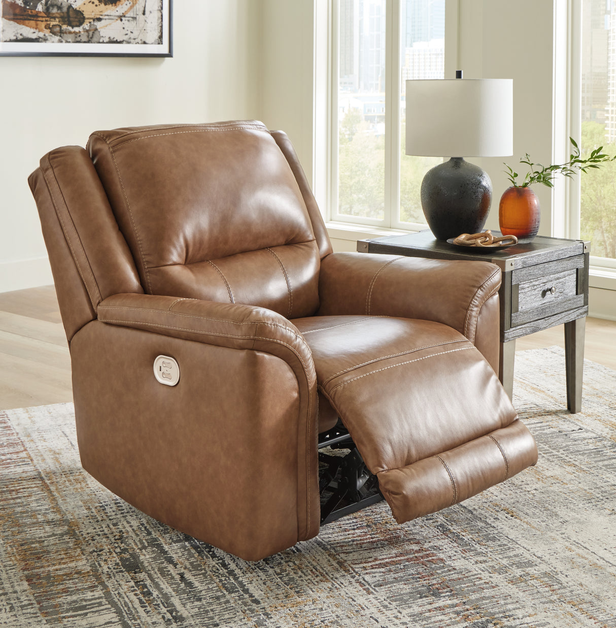 Trasimeno Caramel Power Recliner from Ashley - Luna Furniture