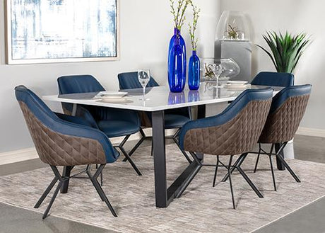 Trevon Blue and Brown Tufted Upholstered Side Chairs, Set of 2 from Coaster - Luna Furniture