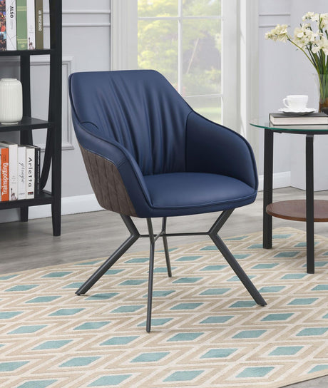 Trevon Blue and Brown Tufted Upholstered Side Chairs, Set of 2 from Coaster - Luna Furniture