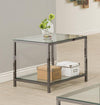 Trini End Table with Glass Shelf Black Nickel - 720227 - Luna Furniture