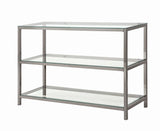 Trini Black Nickel Sofa Table with Glass Shelf from Coaster - Luna Furniture