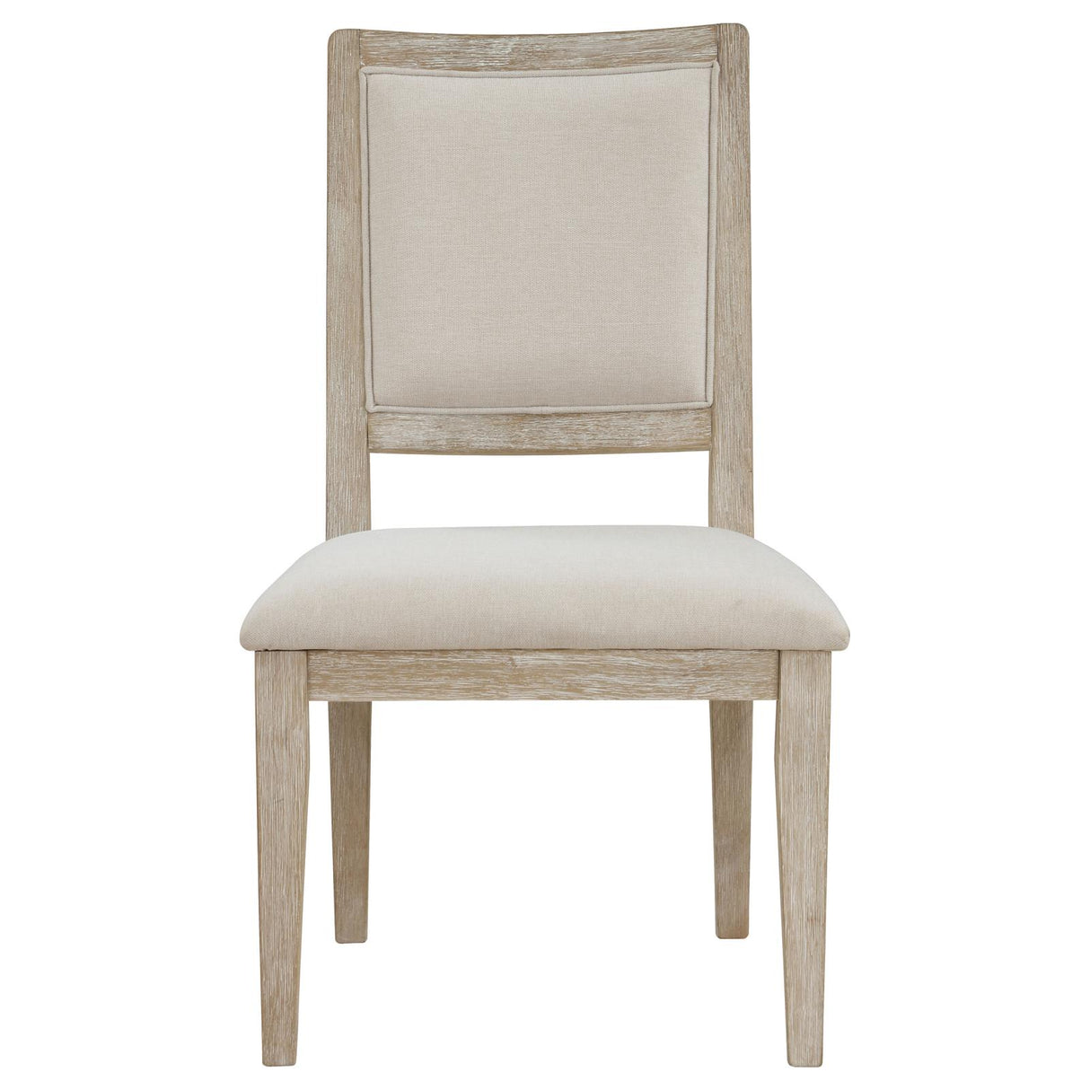 Trofello White Washed and Beige Upholstered Dining Side Chair, Set of 2 from Coaster - Luna Furniture