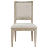 Trofello White Washed and Beige Upholstered Dining Side Chair, Set of 2 from Coaster - Luna Furniture