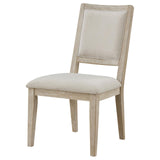 Trofello White Washed and Beige Upholstered Dining Side Chair, Set of 2 from Coaster - Luna Furniture