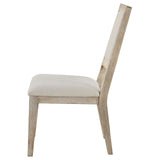 Trofello White Washed and Beige Upholstered Dining Side Chair, Set of 2 from Coaster - Luna Furniture