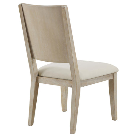 Trofello White Washed and Beige Upholstered Dining Side Chair, Set of 2 from Coaster - Luna Furniture