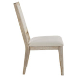 Trofello White Washed and Beige Upholstered Dining Side Chair, Set of 2 from Coaster - Luna Furniture