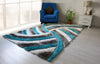 3D Shaggy GRAY-TURQOUISE Area Rug - 3D333 - 3D333-GRY/TRQ-57 - Luna Furniture