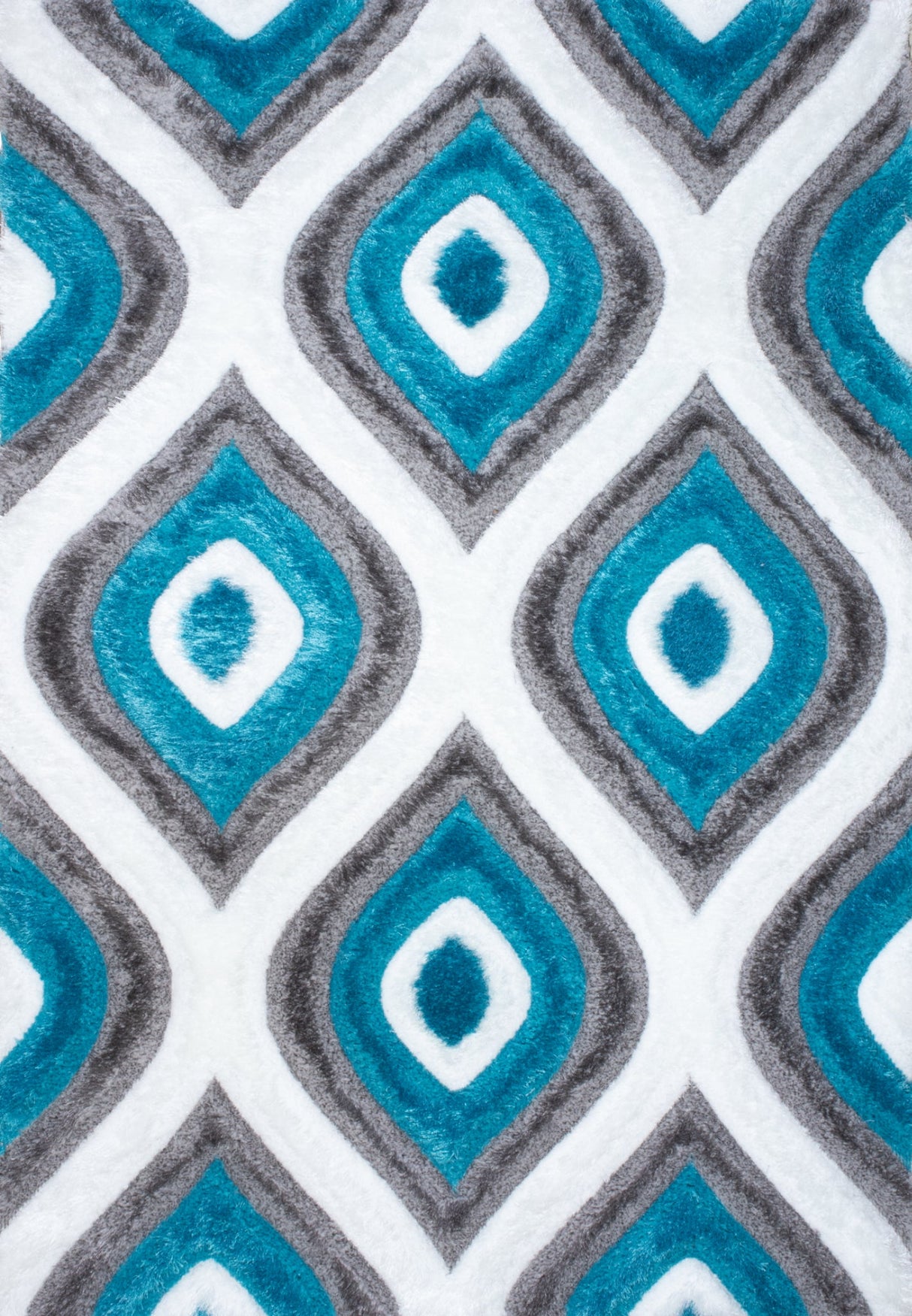 3D Shaggy Gray/Turquoise 5X7 Area Rug from Nova Furniture - Luna Furniture