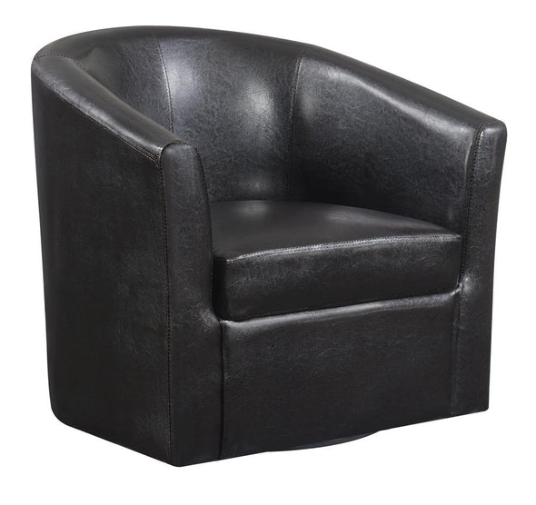 Turner Upholstery Sloped Arm Accent Swivel Chair Dark Brown - 902098 - Luna Furniture