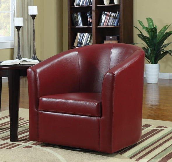 Turner Upholstery Sloped Arm Accent Swivel Chair Red - 902099 - Luna Furniture