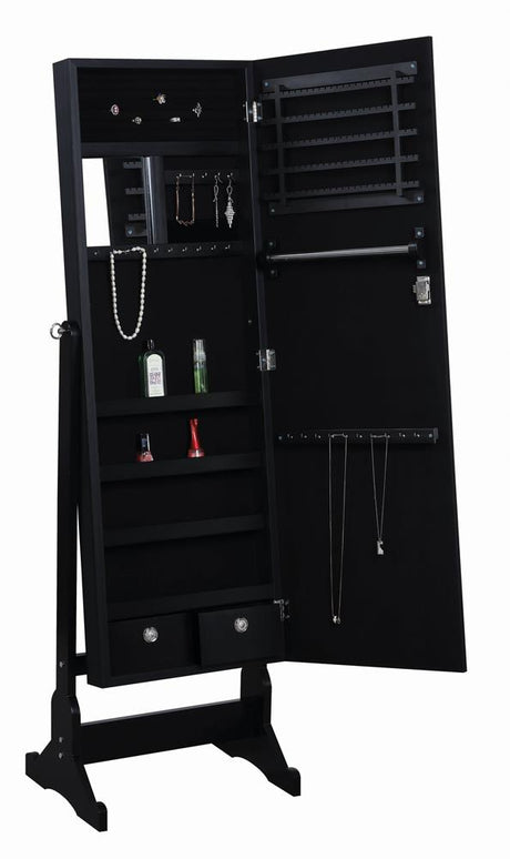 Tutuola Black Jewelry Cheval Mirror from Coaster - Luna Furniture