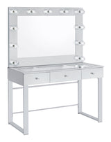 Umbridge 3-drawer Vanity with Lighting Chrome and White - 935934 - Luna Furniture