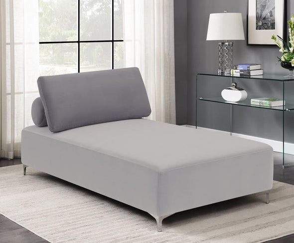 Upholstered Accent Chaise with Removable Pillow Grey - 509060 - Luna Furniture