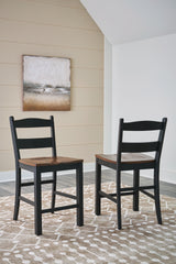 Valebeck Black/Brown Counter Height Barstool, Set of 2 from Ashley - Luna Furniture