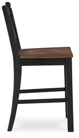 Valebeck Black/Brown Counter Height Barstool, Set of 2 from Ashley - Luna Furniture