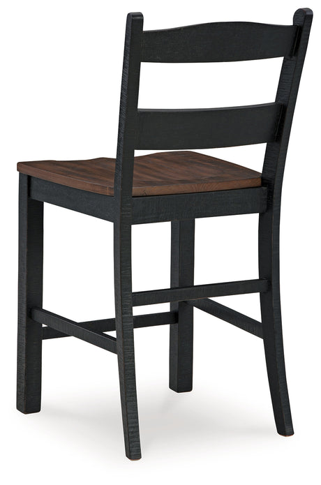 Valebeck Black/Brown Counter Height Barstool, Set of 2 from Ashley - Luna Furniture