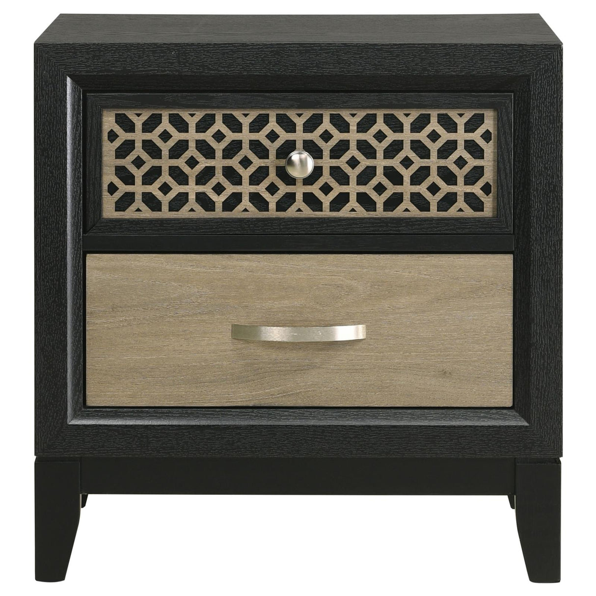 Valencia 2-drawer Nightstand Light Brown and Black - 223042 - Luna Furniture