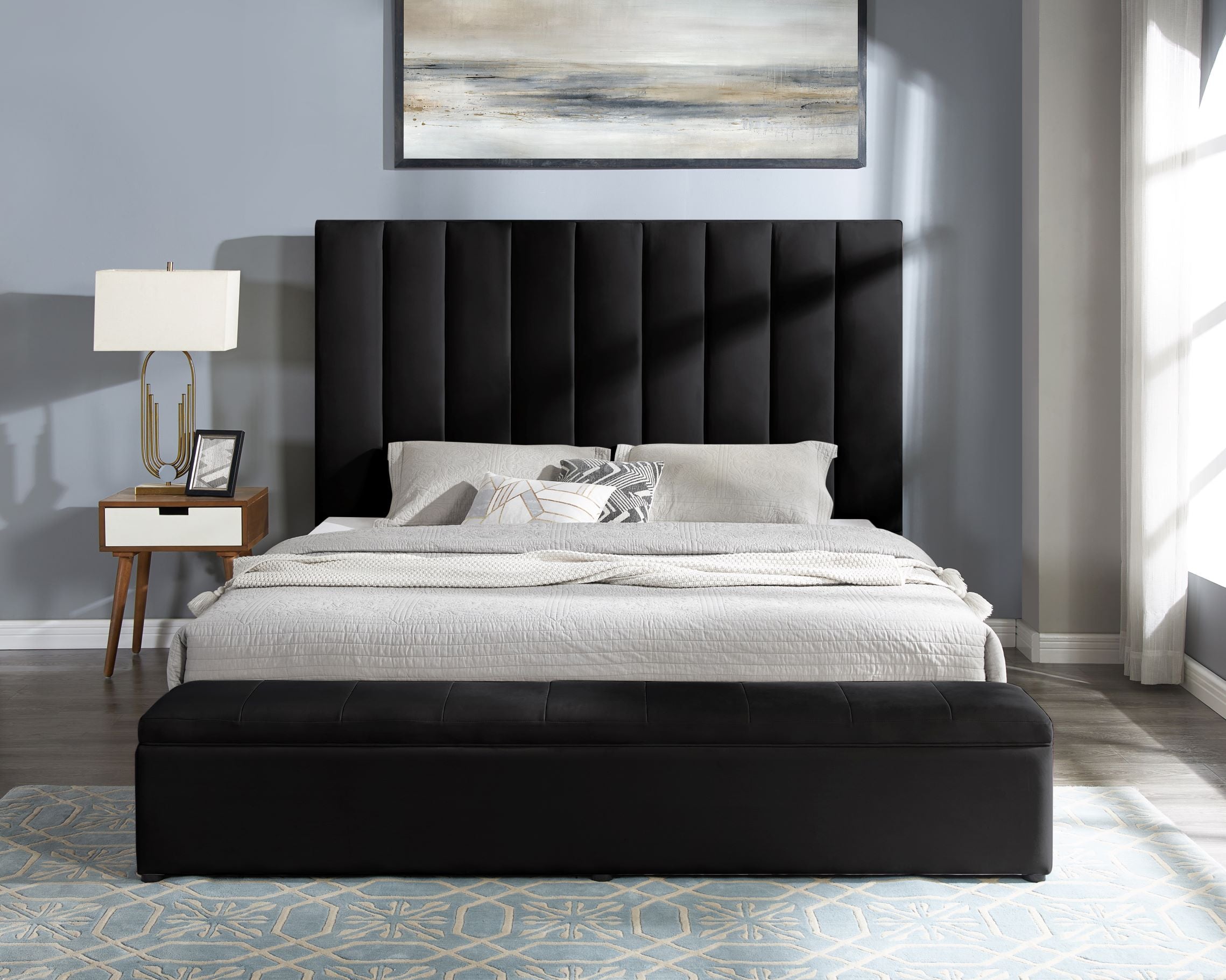 Valencia Black King Platform Bed from Happy Homes - Luna Furniture
