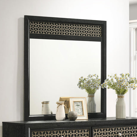 Valencia Dresser Mirror Light Brown and Black - 223044 - Luna Furniture