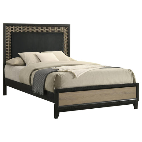Valencia Eastern King Bed Light Brown and Black - 223041KE - Luna Furniture