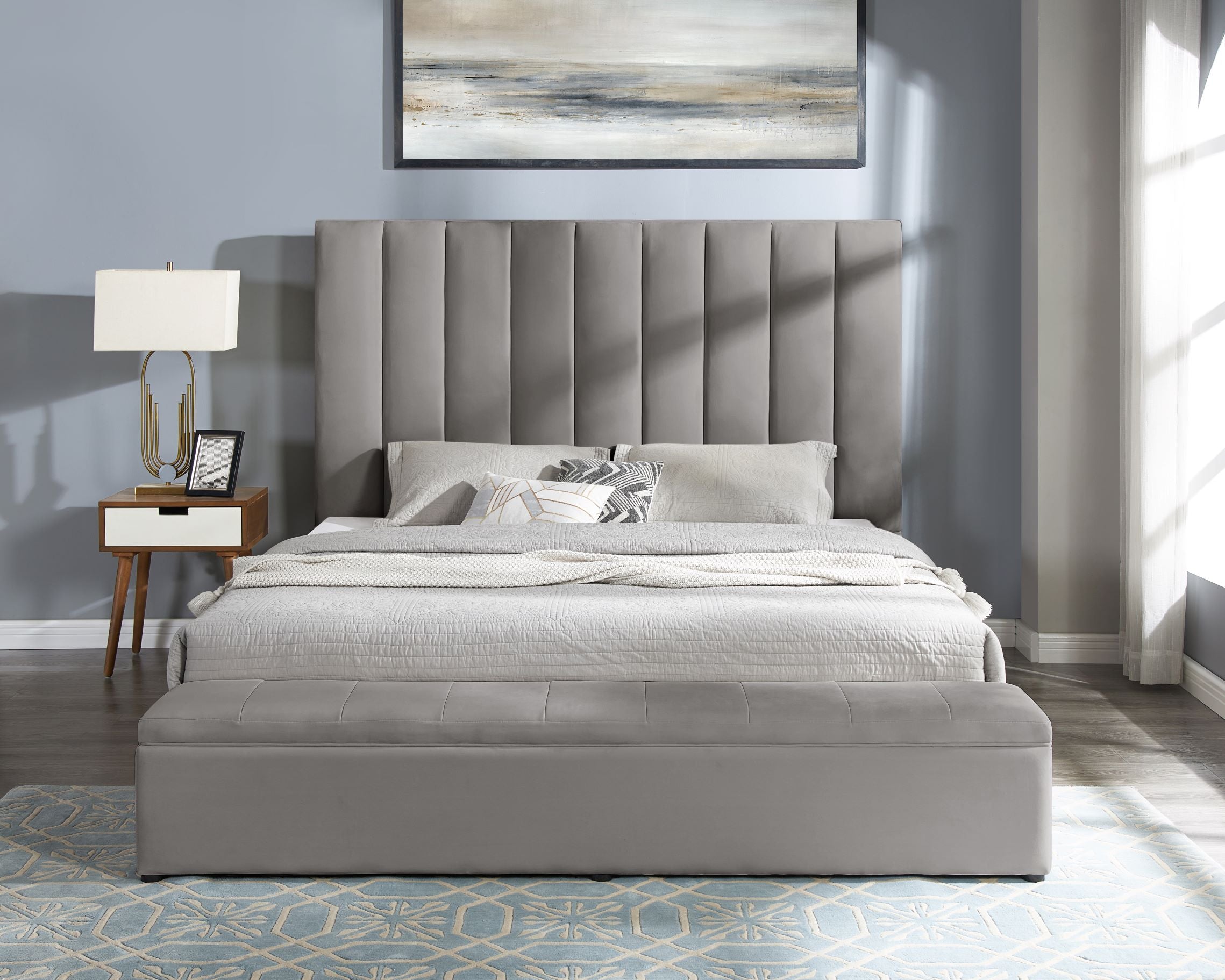 Valencia Gray Queen Platform Bed from Happy Homes - Luna Furniture