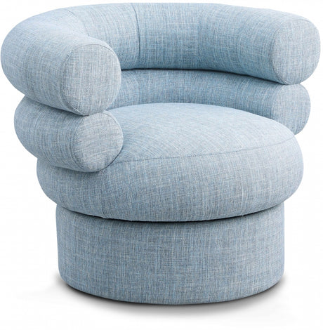 Valentina Linen Textured Fabric Swivel Accent Chair Light Blue - 570LtBlu - Luna Furniture