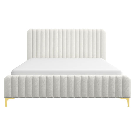 Valery Cream Queen Upholstered Platform Bed from Midinmod - Luna Furniture