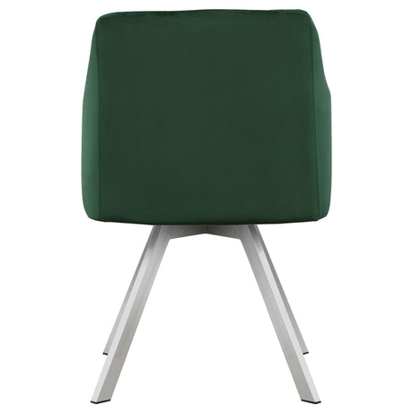 Veena Chrome and Green Round Dining Room Set with Swivel Chairs from Coaster - Luna Furniture