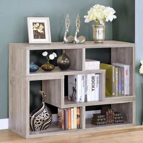 Velma Convertable Bookcase and TV Console Grey Driftwood - 802330 - Luna Furniture