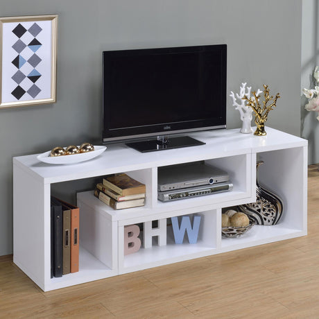 Velma White Convertible TV Console/Bookcase from Coaster - Luna Furniture