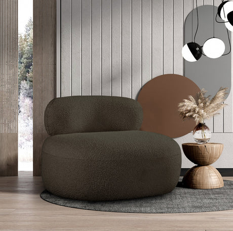 Venti Boucle Fabric Living Room Chair Brown - 140Brown-C - Luna Furniture